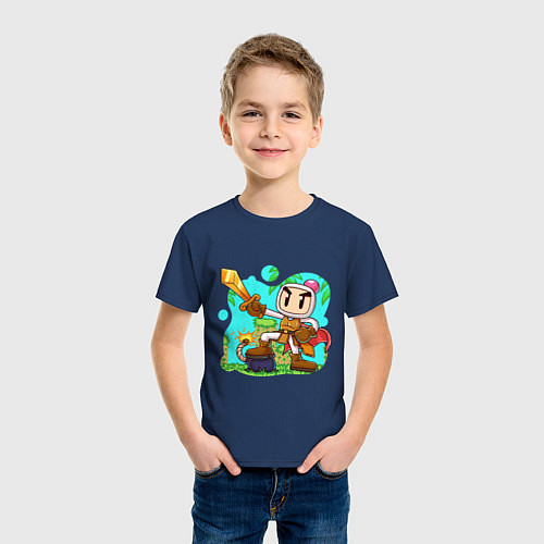 Детская футболка Bomberman / Тёмно-синий – фото 3