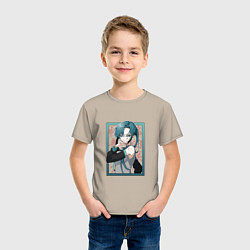 Футболка хлопковая детская Hatsune Miku Drain, цвет: миндальный — фото 2