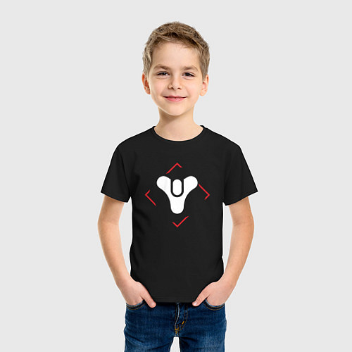 Детская футболка Символ Destiny в красном ромбе / Черный – фото 3