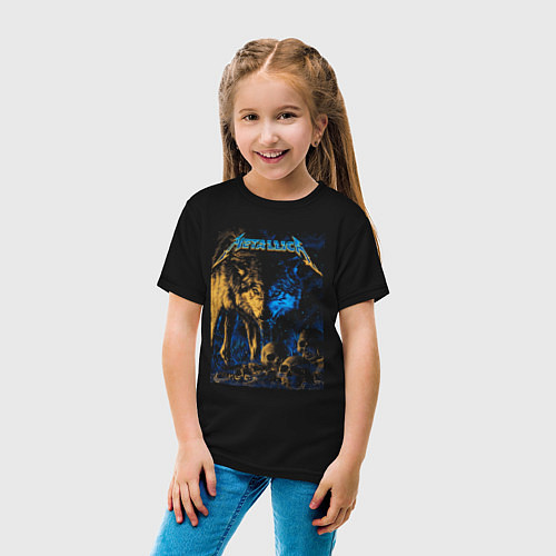 Детская футболка Metallica Плакат волки / Черный – фото 4