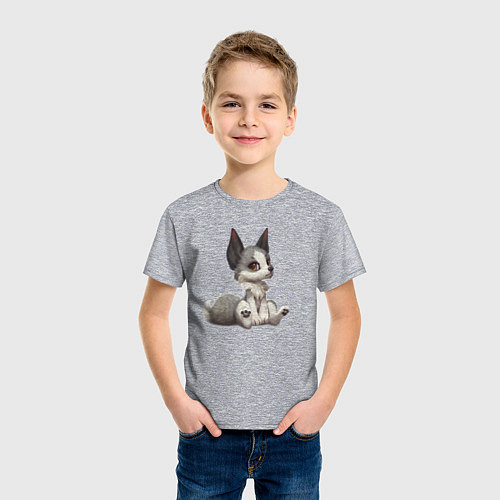 Детская футболка Милашка лисёнок / Меланж – фото 3