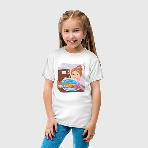 Детская футболка Мечта Золотая рыбка / Белый – фото 4