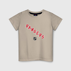 Футболка хлопковая детская New York Rangers NHL, цвет: миндальный