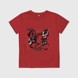 Футболка хлопковая детская Рок, рок, цвет: красный