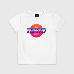 Футболка хлопковая детская Retrowave Tokyo, цвет: белый