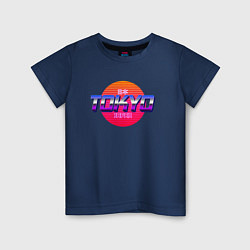 Футболка хлопковая детская Retrowave Tokyo, цвет: тёмно-синий