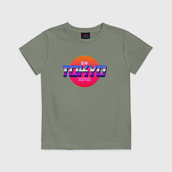 Футболка хлопковая детская Retrowave Tokyo, цвет: авокадо
