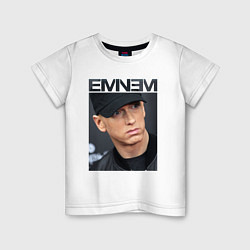 Футболка хлопковая детская Eminem фото, цвет: белый