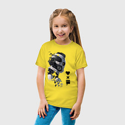Футболка хлопковая детская Xbot 4000 в профиль с лого, цвет: желтый — фото 2