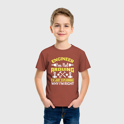 Детская футболка Инженер всегда прав / Кирпичный – фото 3