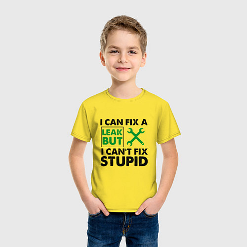 Детская футболка Инженер не может починить глупость / Желтый – фото 3
