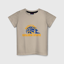 Футболка хлопковая детская Golden State Basketball, цвет: миндальный