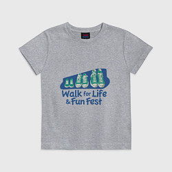Футболка хлопковая детская WALK FOR LIFE FUN FEST, цвет: меланж