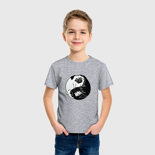 Детская футболка Собачий Инь Янь / Меланж – фото 3