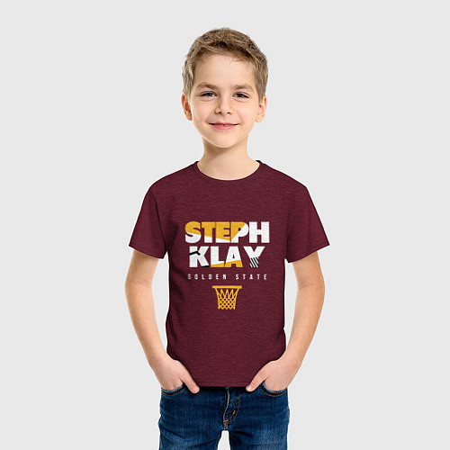 Детская футболка Steph & Klay / Меланж-бордовый – фото 3