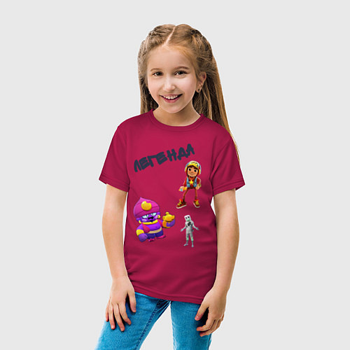 Детская футболка Super Легенда / Маджента – фото 4