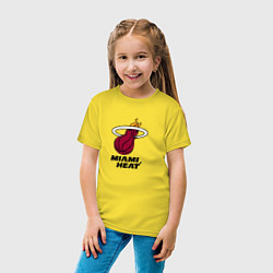 Футболка хлопковая детская Майами Хит NBA, цвет: желтый — фото 2