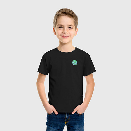 Детская футболка Save the earth эко дизайн карадашом с маленькой пл / Черный – фото 3