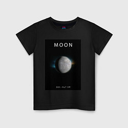 Футболка хлопковая детская Moon Луна Space collections, цвет: черный