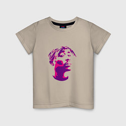 Футболка хлопковая детская 2pac in pink, цвет: миндальный