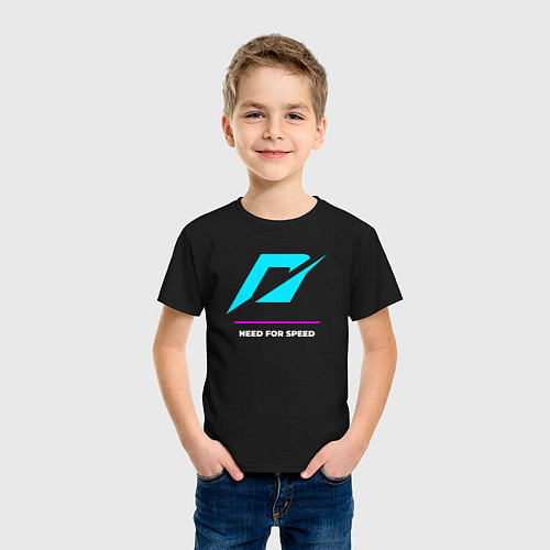 Детская футболка Символ Need for Speed в неоновых цветах / Черный – фото 3