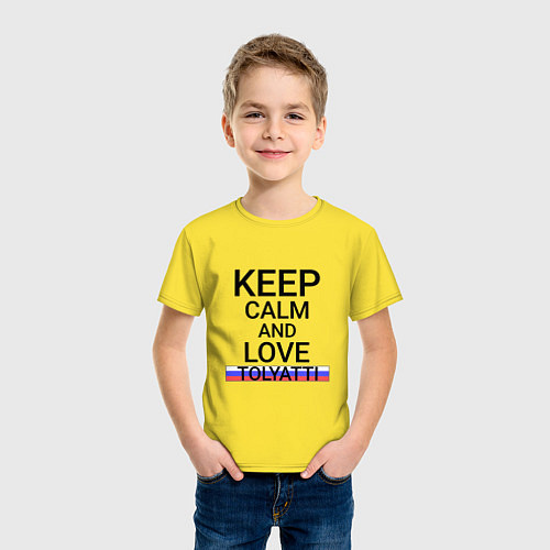 Детская футболка Keep calm Tolyatti Тольятти / Желтый – фото 3