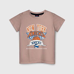 Футболка хлопковая детская NEW YORK KNIKS NBA, цвет: пыльно-розовый