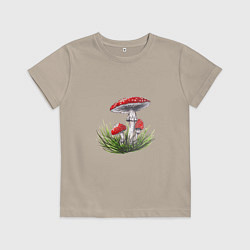 Детская футболка Мухоморы в траве