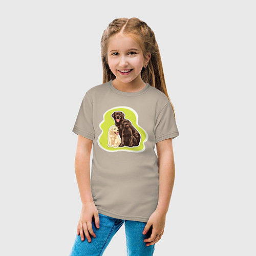 Детская футболка Лабрадор ретривер Собаки / Миндальный – фото 4