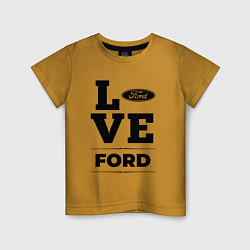 Футболка хлопковая детская Ford Love Classic, цвет: горчичный