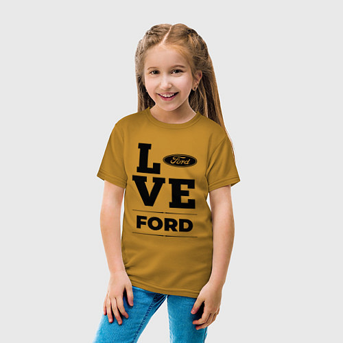 Детская футболка Ford Love Classic / Горчичный – фото 4