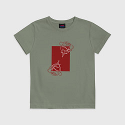 Детская футболка Розы с красным прямоугольником
