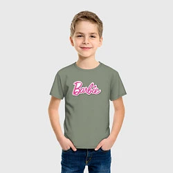 Футболка хлопковая детская Barbie logo, цвет: авокадо — фото 2