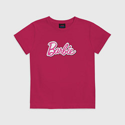 Футболка хлопковая детская Barbie logo, цвет: маджента