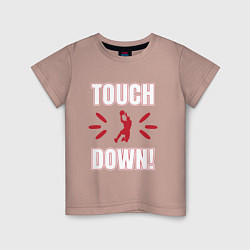 Футболка хлопковая детская Тачдаун Touchdown, цвет: пыльно-розовый
