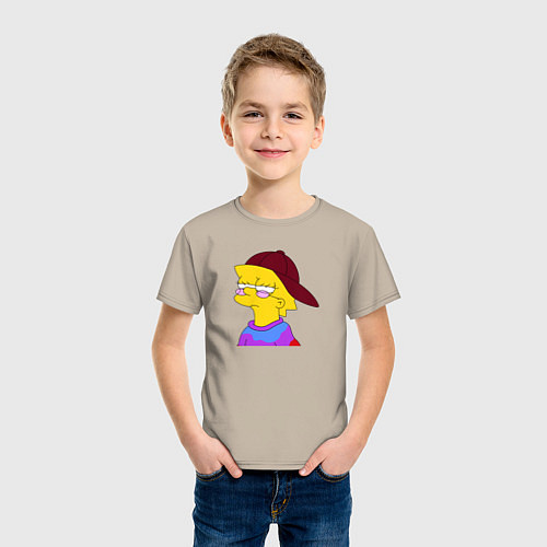 Детская футболка Лиза Симпсон принт / Миндальный – фото 3