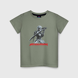 Футболка хлопковая детская Райден из Metal Gear Rising с мечом, цвет: авокадо