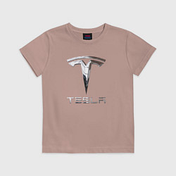 Детская футболка Tesla Logo Тесла Логотип