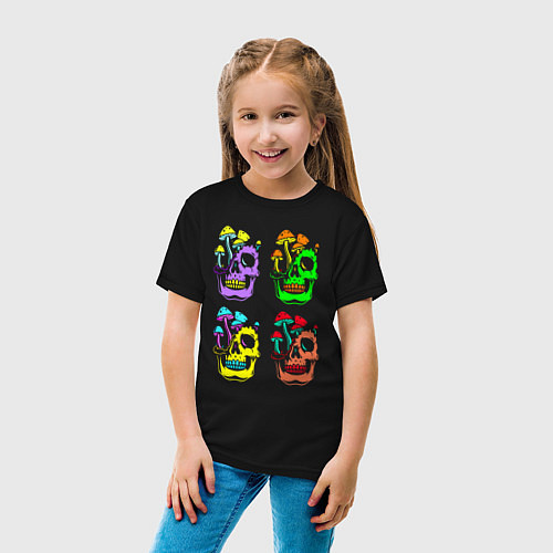 Детская футболка Skulls Pop art / Черный – фото 4