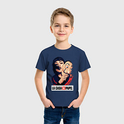Футболка хлопковая детская Бумажный дом La casa de papel, цвет: тёмно-синий — фото 2