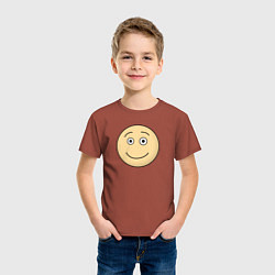 Футболка хлопковая детская Улыбающийся смайлик из Дурак Онлайн, цвет: кирпичный — фото 2