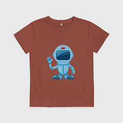 Футболка хлопковая детская Blue Spaceman, цвет: кирпичный