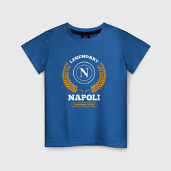 Футболка хлопковая детская Лого Napoli и надпись Legendary Football Club, цвет: синий