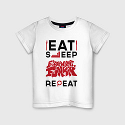 Детская футболка Надпись: Eat Sleep Friday Night Funkin Repeat