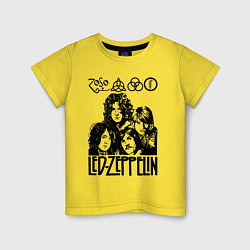 Футболка хлопковая детская Led Zeppelin Black, цвет: желтый