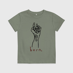 Футболка хлопковая детская Half life - born, цвет: авокадо
