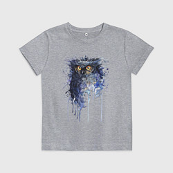 Детская футболка Прикольная сова в акварельном рисунке