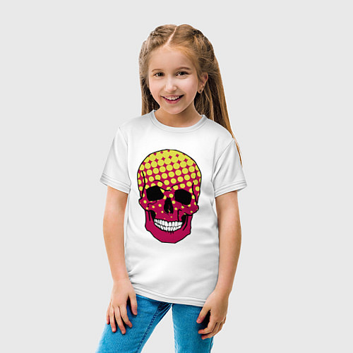 Детская футболка Pop-art skull / Белый – фото 4