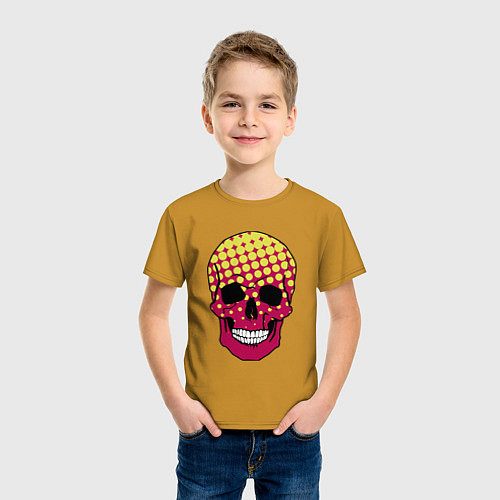 Детская футболка Pop-art skull / Горчичный – фото 3