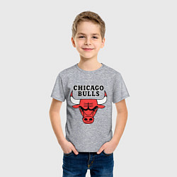 Футболка хлопковая детская Chicago Bulls, цвет: меланж — фото 2